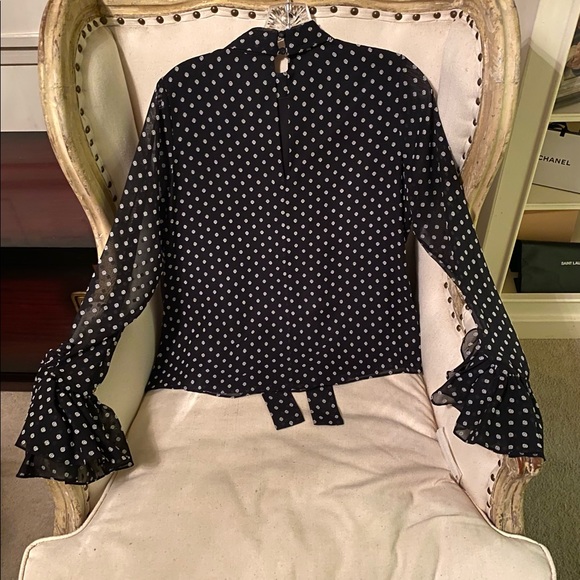 Alexis long ruffle sleeve neck tie blouse - Picture 12 of 12